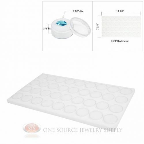 36 white gem jar foam insert tray jewelry display organizer gemstones storage for sale