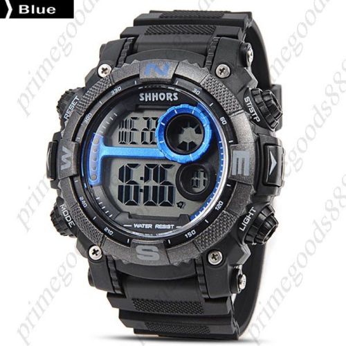 Alarm LED Sports Waterproof Digital Date Men&#039;s Stopwatch Sport Wristwatch Blue