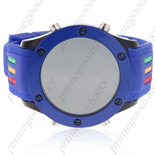 LED Light Digital Watch Unisex Wrist watch Stylish Watch Rubber Strap in Blue