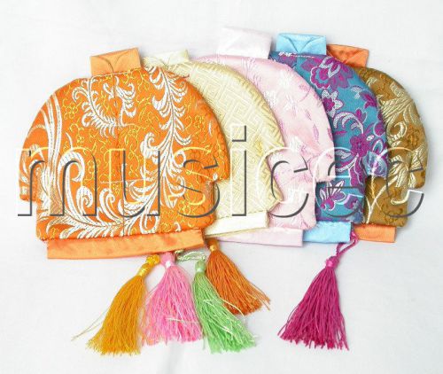 wholesale 5pcs Mix color Jewelry silk bags handbag zipper pouches T139A608
