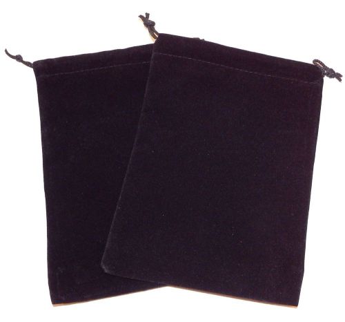 Three  Pak  Black Large Size 5&#034;x7 ” Jewelry Pouches Velvet Gift Bags