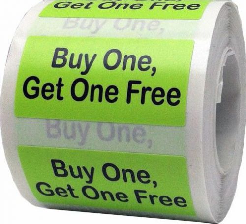 Buy One Get One Free Stickers - .75&#034; by 1.5&#034; labels for retail - 500 Total