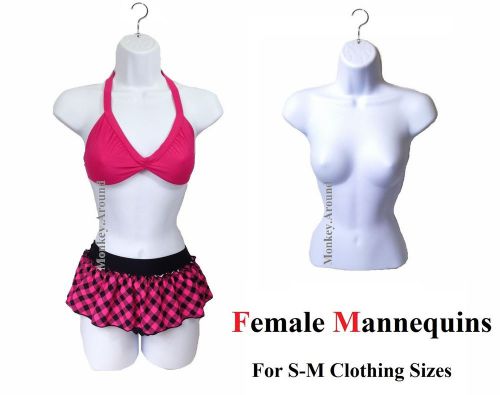 Lot 2 white female dress mannequin hanging torso body half form display women for sale