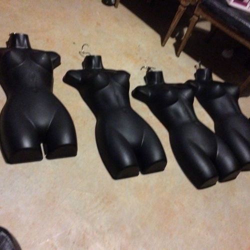4 Black Female Hollow Hanging Mannequin Dress Body Half Form Display Torso