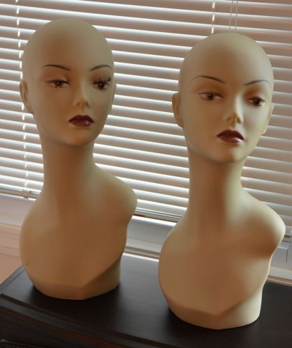 Fiberglass Mannequin Head Bust Wig Hat Earrings Jewelry Display