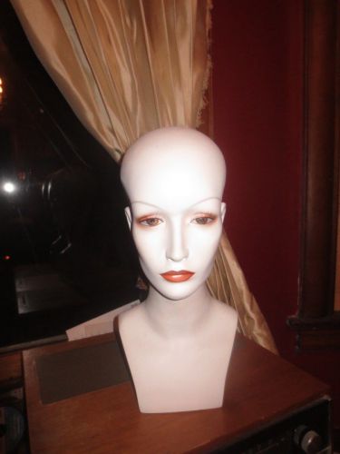 Womens Manequin Head Display, Hat Wig, Scarf, Life Size Very Nice!