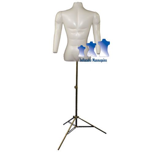 Inflatable Male Torso with Arms, Ivory and MS12 Stand
