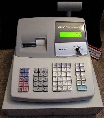 NICE SHARP XE-A41S ELECTRONIC POINT OF SALE CASH REGISTER WITH KEYS &amp; TAPE