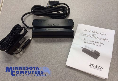 ID Tech WCR3227-600S Omni Barcode Reader RS-232 Interface Barcode Slot Reader