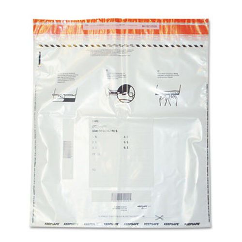 Quality Park Tamper-Evident Deposit Bags, 20 x 20, Clear, 100 per Pack