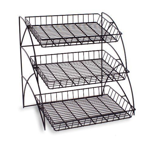 New Wire Shelving Display Rack 3-Tiered for Tabletop Black Free Shipping