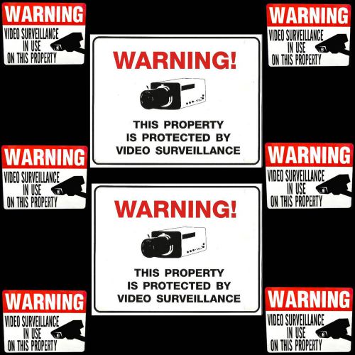 Video cctv spy ccd security spy cameras in use warning signs+window stickers lot for sale