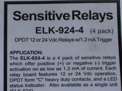 Elk-924-4 - 4 pack of sensitive relay&#039;s for sale