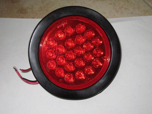 2x round truck trailer tail bus led 24v rear stop lamp light  red for sale