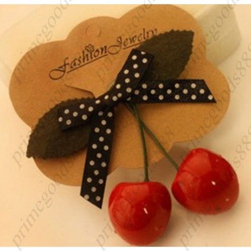 Cherry Hair Pin Casual Striped Polka Dot Bowknot Hairpin Bow Accessory Clip