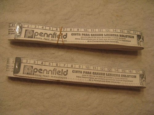 Lot of 2 Pennfield Feeds Holstein Dairy Cow Weight Tape