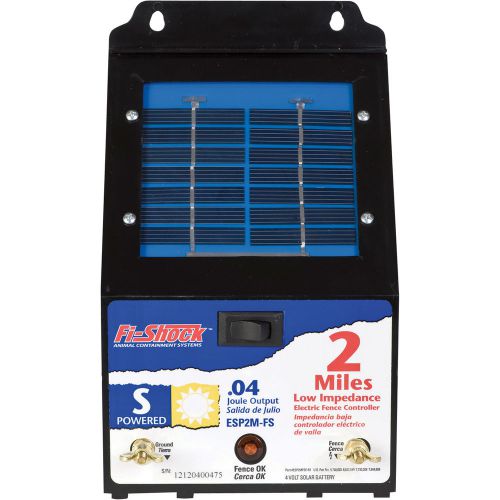 Fi-shock esp2m-fs solar fence fencer energizer charger 2 mile range for sale