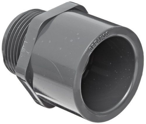Spears 836 Series PVC Pipe Fitting  Adapter  Schedule 80  1-1/2&#034; Socket x NPT Ma