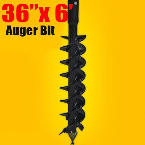 36&#034;x 6&#039; Auger Bit HDC 2.56&#034; Round, For Difficult Diggig Conditions,Made In USA