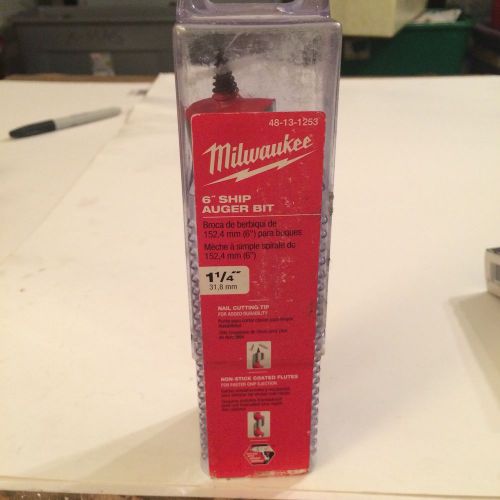 Milwaukee 1 1/4 x6&#034; ship auger bit new in box for sale