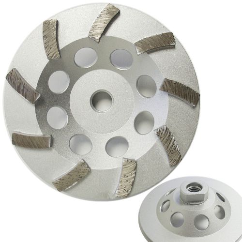 5&#034; Premium Turbo Concrete Diamond Grinding Cup Wheel 9 Segments 5/8&#034;-11 Threads