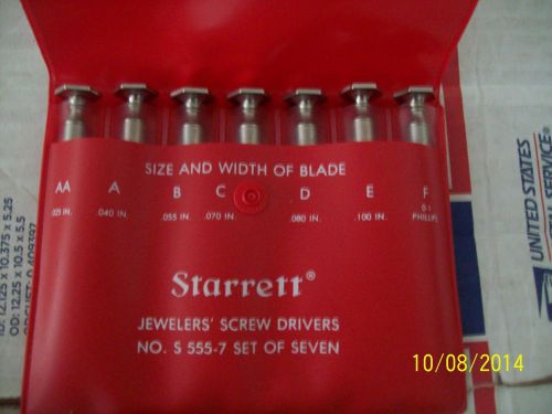 Starrett S555Z-7 Jeweler&#039;s Screw Driver Set with Case 7 Piece