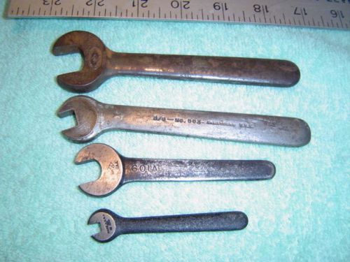 4 Vintage Machinist Lathe Wrenches Williams 3 &amp; 601A,Armstrong 503, Billings 500