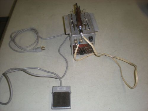 Hotip Model H-101A Resistance Soldering Unit - Powered up and heated up.