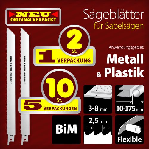 Bim Sawblade Sabel Sawblade for Metal and Plastic - Length 228 Mm Zt 2,5 Mm