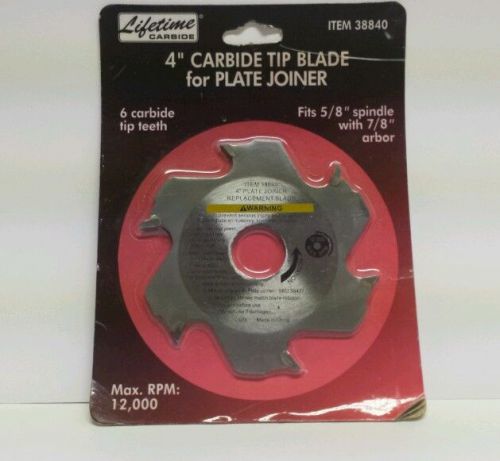 NEW CARBIDE TIP BLADE 4&#034; FOR PLATE JOINER 5/8 SPINDLE, 7/8 ARBOR 12,000 RPM