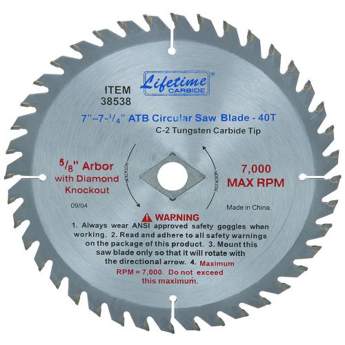 7-1/4 in., 40 Tooth Carbide Tipped Circular Saw Blade