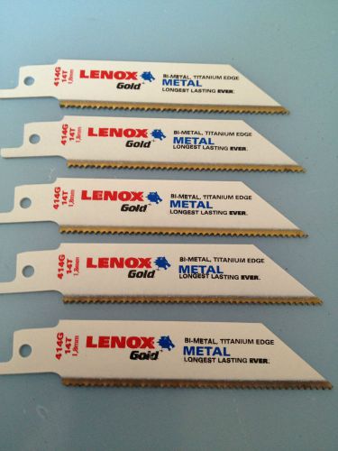 5 x Lenox Gold 414G Bi-Metal Titanium Edge Reciprocating Saw Blades 4in 14T