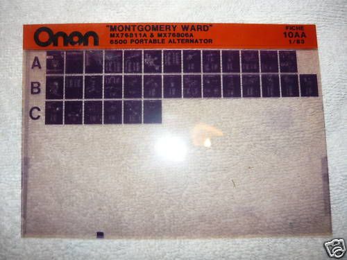 Onan Montgomery Ward 6500 Portable Parts Manual Microfi