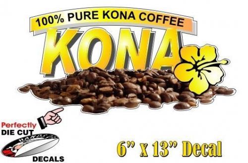 Kona coffee 6&#039;&#039;x13&#039;&#039; decal for coffee shop menu, coffee wagon or truck sign for sale