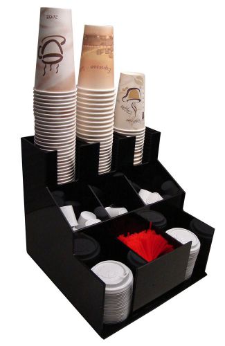 Cup and lid dispenser holder coffee condiment caddy cup rack beverage organizer for sale