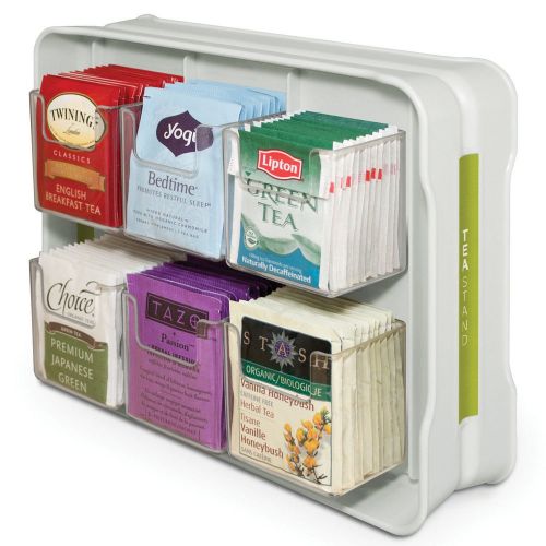 Tea bag organizer white,100 teabags, 06121-01-wht plastic, youcopia for sale