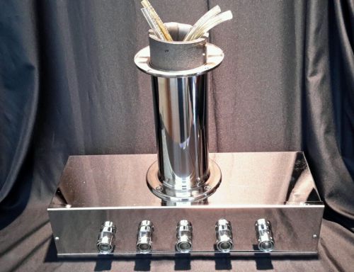Micro Matic USA Beer Tap Custom Made Stainless Steel 5 Tap Beer Tower