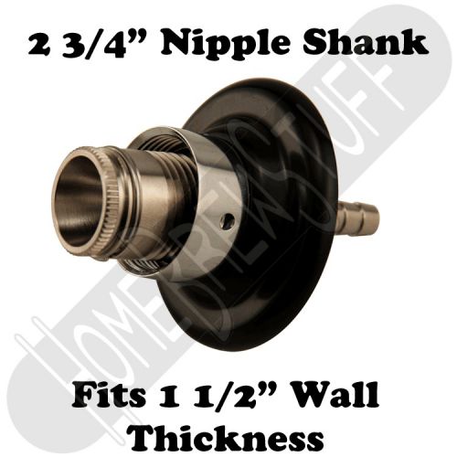 2 3/4&#034; Draft Beer Nipple Shank Assembly Chrome 3/16 Bore Kegerator Tap Homebrew