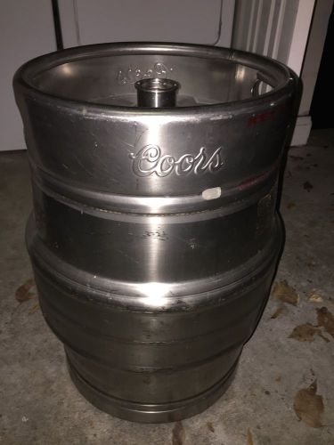 15.5 GALLON STAINLESS STEEL EMPTY COORS BEER KEG, HOME BREW ,BBQ