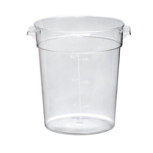 Thunder Group Polycarbonate Round Food Storage Container  4-Quart  Clear