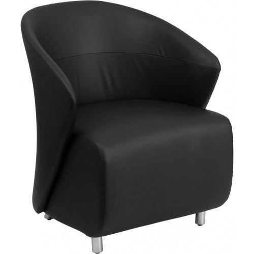 Flash furniture zb-1-gg black leather reception chair for sale