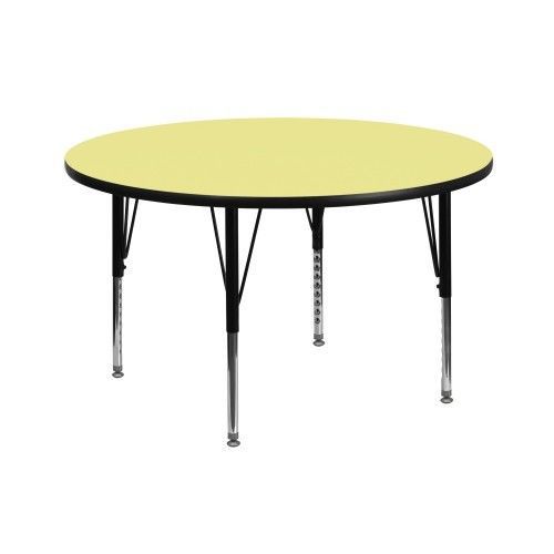 Flash furniture xu-a42-rnd-yel-t-p-gg 42&#039;&#039; round activity table with yellow ther for sale