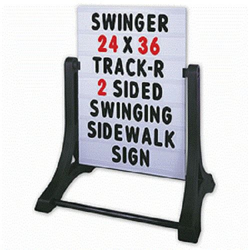 Standard white 2 sided swinger sidewalk message board for sale