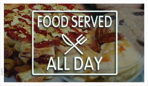 ba819 Food Served All Day Restaurant Banner Shop Sign