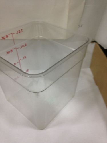 8 Qt Clear Food Storage Square Polycarbonate Container  Qtty : Lot of  6