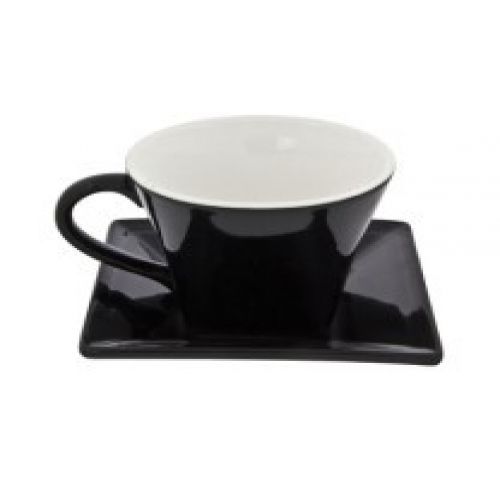10 strawberry street wtr-flrsqcup(blk) 8 oz. whittier square black cup and sauce for sale
