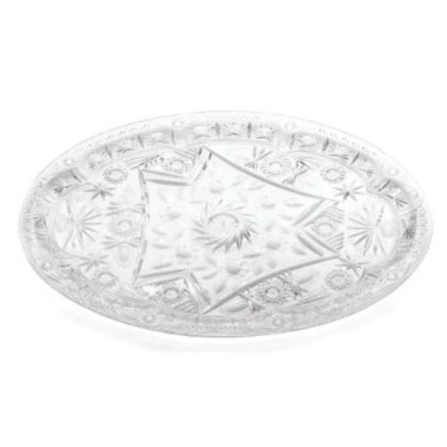 Plastic Crystalware Tray 15&#034; x 20&#034; Oval Royal Industries NC 999 CLR - Set of 6