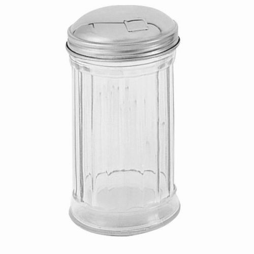 1 PC 12 Oz Glass Sugar/Cheese Dispenser With Flip SS Cap NEW