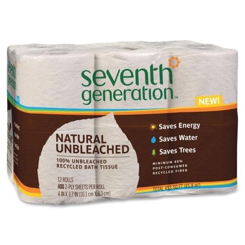 Seventh Generation Recycled Unbleached Bathroom Tissue  - 12 Roll- 4&#034;x3.70&#034;