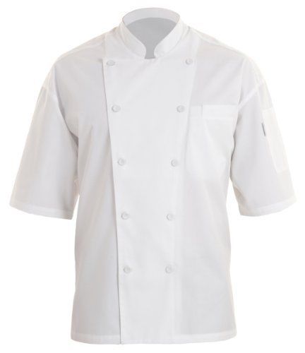 Chef Works EWCV-WHT Palermo Short-Sleeve Executive Chef Coat  Size M